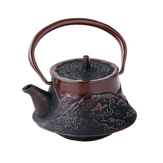 Nanbu Tetsubin - Mt.Fuji Landscape - 0.3 Liter : Japanese Cast Iron Tea Pot