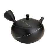 [Premium] Kyusu: Hokuryu - Line - 370cc - Ceramic Mesh Type - Japanese Tea Pot