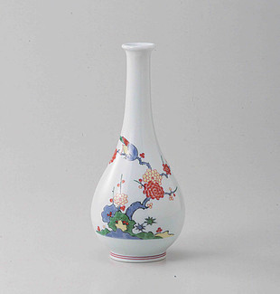 [VALUE] Arita-yaki : Flower Bird Tree - Japanese Porcelain Small Vases w Box Arita Saga