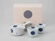 [Value] Hasami Porcelain : Kyusu tea pot & 2 Yunomi tea cups Set (CREST) w Box