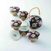 [Premium] Imari Porcelain : Old Imari design - Kyusu Tea pot & 5 tea cup Set Box
