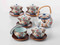 [SUPER SALE] Arita-yaki Porcelain: PEONY - Kyusu Tea pot, 5 tea cup & saucer Set w Box