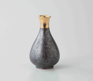 Sake Bottle & 2 Cups Set : Gold - 2 size - Japanese Hasami Porcelain