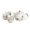 Minoyaki Pottery Tea Set : White Floral - 1 teapot & 5 teacups - Casual ceramic