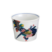 Old Kutani Pottery Design Tea Cup : Phoenix White - Ceramic Yunomi teacup w Box