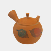 Tokoname Pottery :SYUNZAN - Leaves - Japanese Pottery Kyusu Tea Pot 240cc ceramic mesh net