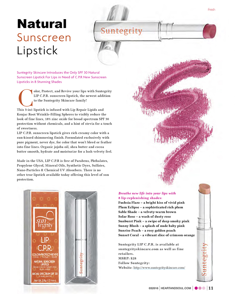 Natural Sunscreen Lipstick - Suntegrity Skincare