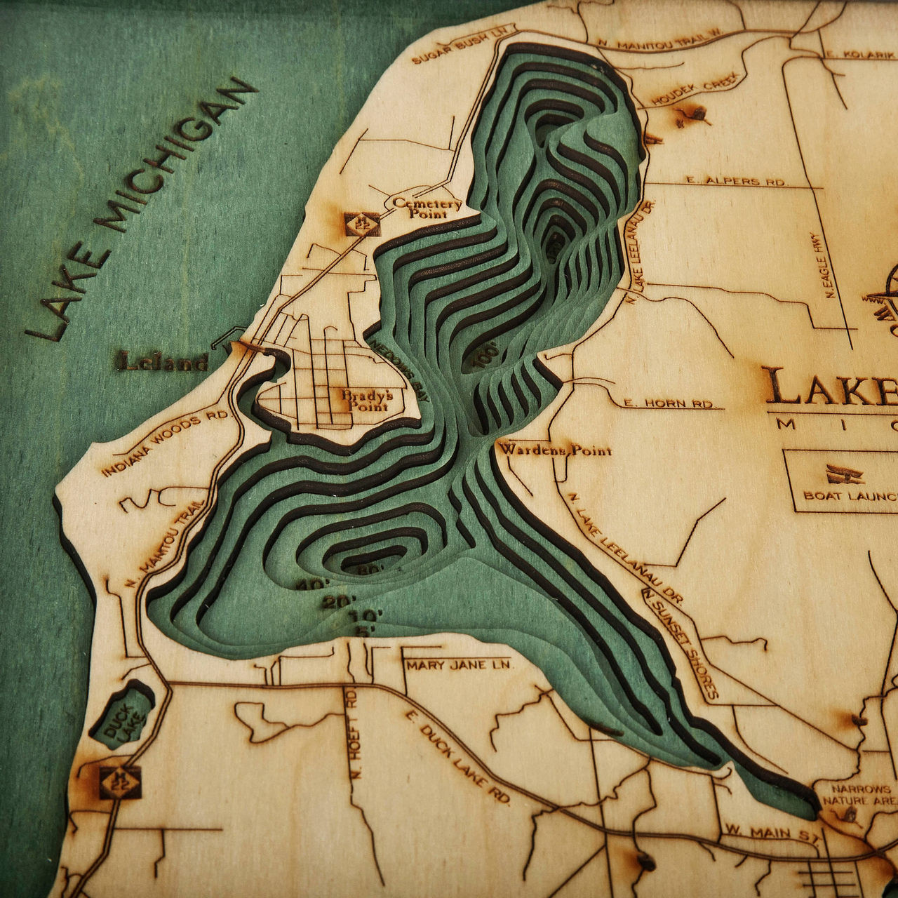 South Lake Leelanau Depth Chart