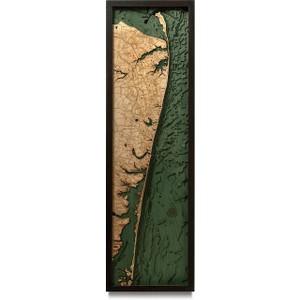 Nj Long Beach Island Wooden Map Art Topographic 3d Chart