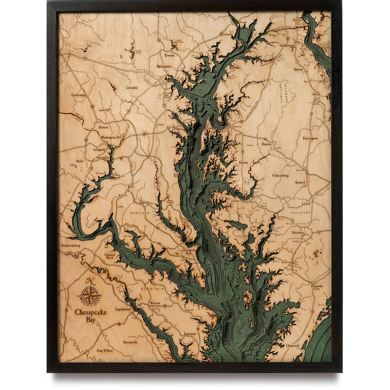Nautical North Wooden Charts