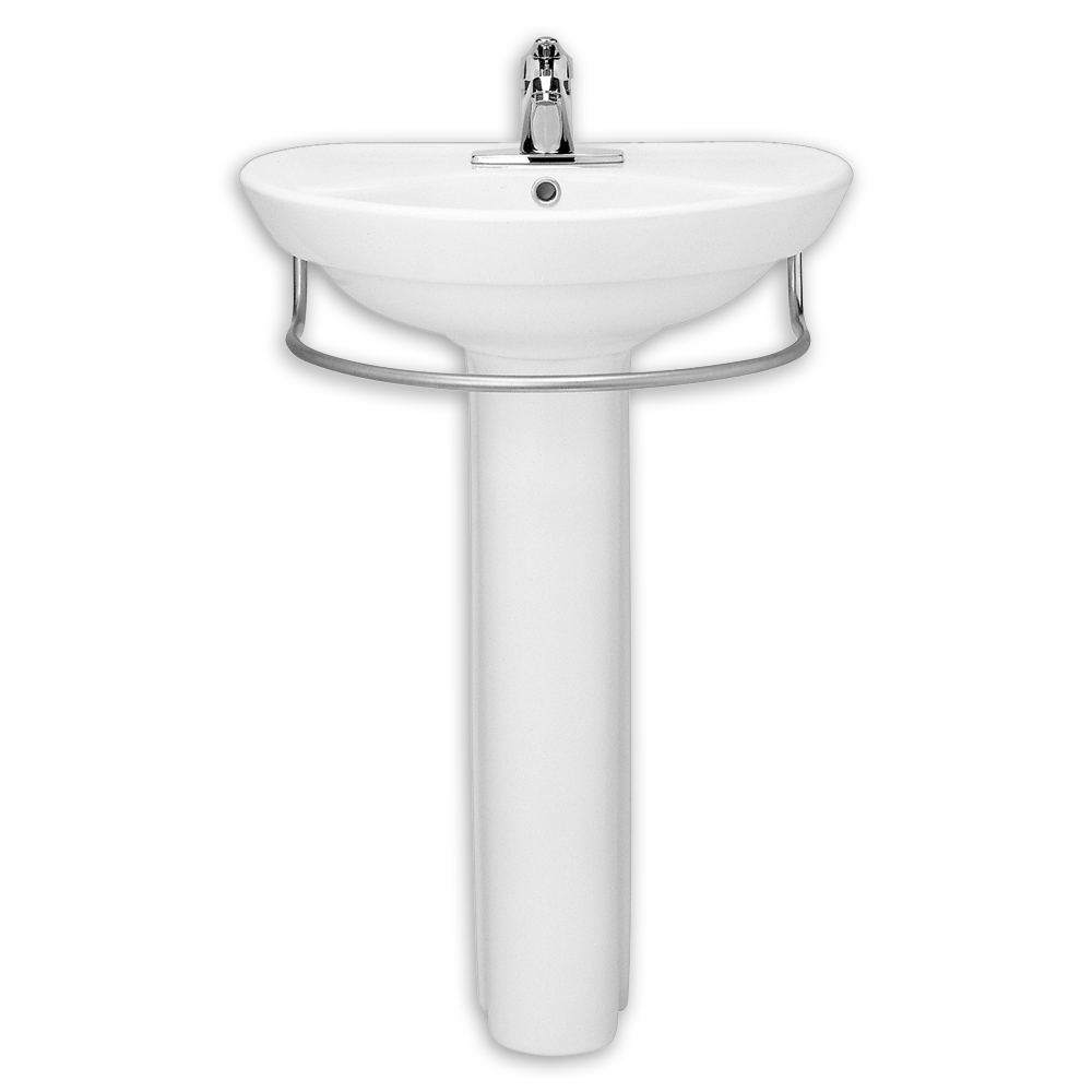 American Standard Ravenna 24 Inch Pedestal Lavatory Sink With Towel Bar In White 08ams 0268802 020