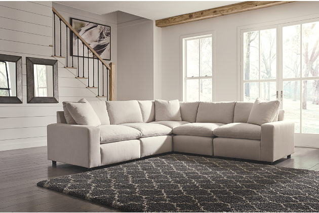 Ashley Savesto 6-Piece Sectional in Ivory
