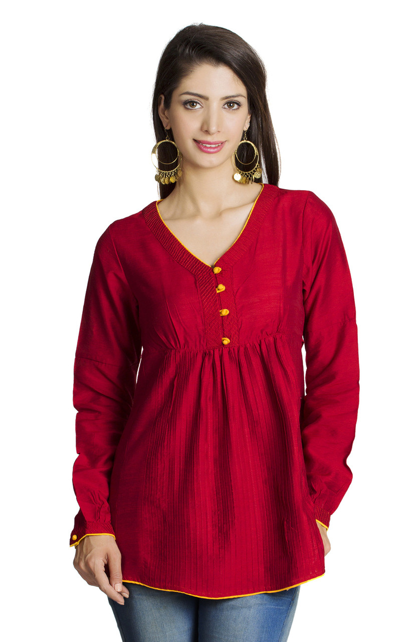 red tunic sweatshirt