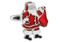 Santa Claus holding his red bag cufflinks with enamel finish close up image