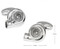 turbo super charger cufflinks shown as a pair close up image with size dimensions 18mm by 16mm
