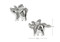 flying pig cufflinks shown as a pair close up image with size dimensions 20mm by 19mm