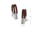 braided brown leather cufflinks shown as a pair close up image with size dimensions 12mm by 42mm