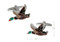 full color flying mallard duck cufflinks shown as a pair close up image with size dimensions 24 mm by 15mm