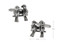 pair of love bird cufflinks shown as a pair with size dimensions 11mm wide by 10mm high