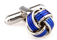Cobalt Blue Knot cufflinks close up image