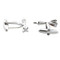 Silver Dart Cufflinks shown as a pair backside view close up image