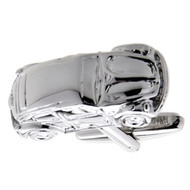 Shiny Silver VW Car Beetle Cufflinks close up image