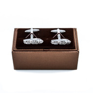 Speed Boat Cufflinks; Motor Boat Cufflinks with Deluxe Presentation Gift Box close up image