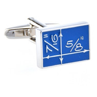 Blueprint Architect Cufflinks Displayed with Deluxe Presentation Gift Box close up image