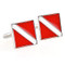 Scuba Diver Flag Cufflinks shown as a pair close up image