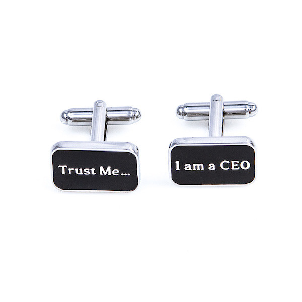 Trust me I am a CEO Cufflinks with Deluxe Presentation Gift Box 