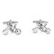 Bike Bicycle Cycling Cufflinks shown as a pair close up image