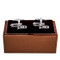 Trombone Cufflinks Displayed on Deluxe Presentation Gift Box close up image