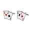All 4 Aces Poker Cards Cufflinks shown as a pair left side view close up image
