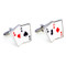 All 4 Aces Poker Cards Cufflinks shown as a pair right side view close up image