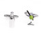 Mixed Drinks Martini and Shaker Cufflinks shown as a pair close up image