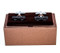 Black Hipster Eye Glasses Cufflinks displayed as a pair on deluxe presentation gift box close up image