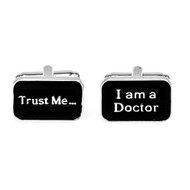 Trust Me Im A Doctor Cufflinks shown as a pair close up image