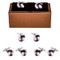 Pink and Black Knot Cufflinks shown as a pair displayed from all angles on presentation gift box close up image
