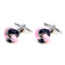 Pink and Black Knot Cufflinks shown a pair side view close up image