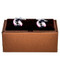Pink and Black Knot Cufflinks shown a pair displayed on presentation gift box close up image