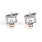 Basketball Backboard and hoop cufflinks shown as a pair close up image