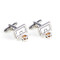 Basketball Backboard and hoop cufflinks shown as a pair side view close up image