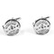 Silver fly fishing reel cufflinks shown as a pair close up image