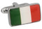 Flag of Italy cufflinks; Flag of Ireland Cufflinks close up image