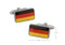 German Flag cufflinks; Republic of Germany Flag cufflinks shown as a pair with size dimensions 19mm by 11m close up image