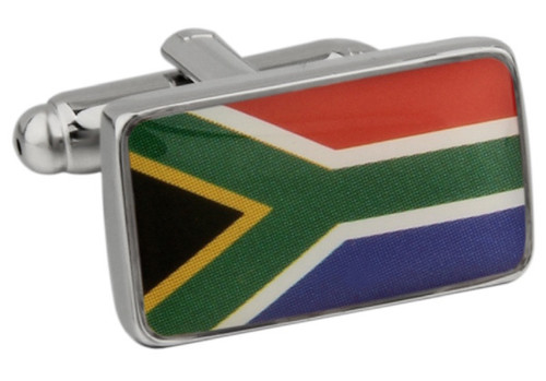 Flag of South Africa Cufflinks; Republic of south Africa Flag cufflinks close up image