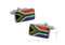 Flag of South Africa Cufflinks; Republic of south Africa Flag cufflinks shown as a pair with sizes 19mm by 11mm close up image