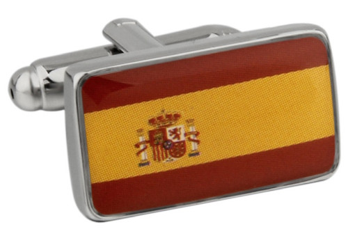 Flag of Spain Cufflinks close up image