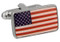 Flag of the united states cufflinks; American Flag cufflinks close up image