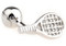 Silver Tennis Racquet and Ball Cufflinks close up image